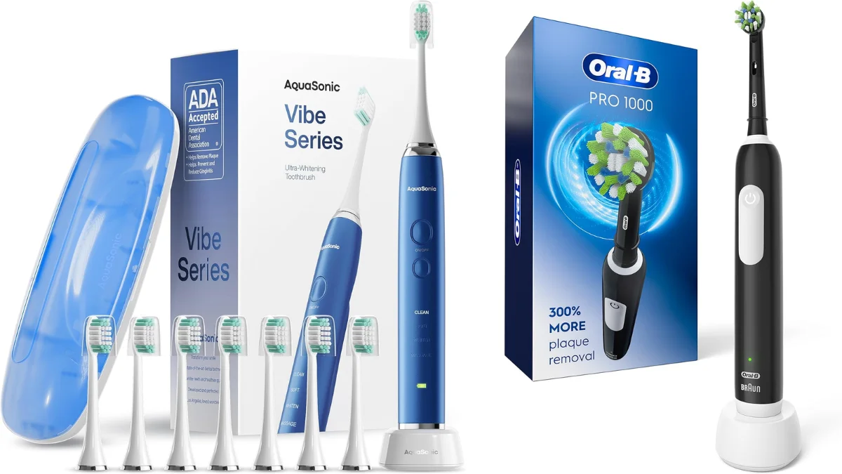 Aquasonic vs Oral B Electric Toothbrush